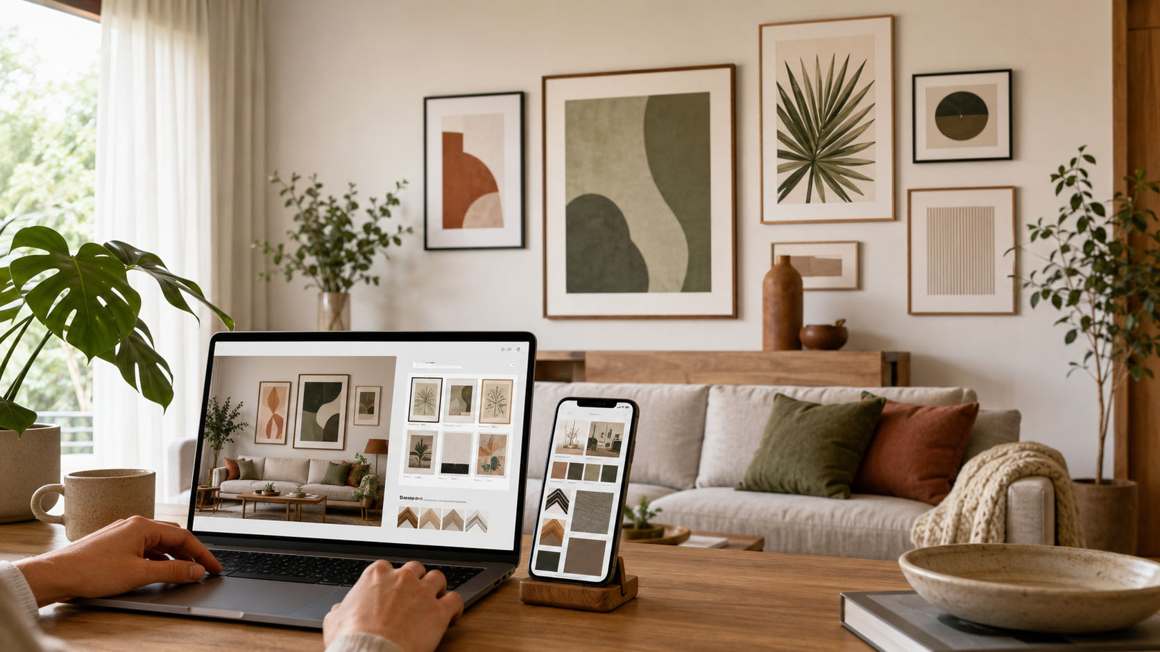 Curadoria online de quadros aplicada à decoração de um ambiente