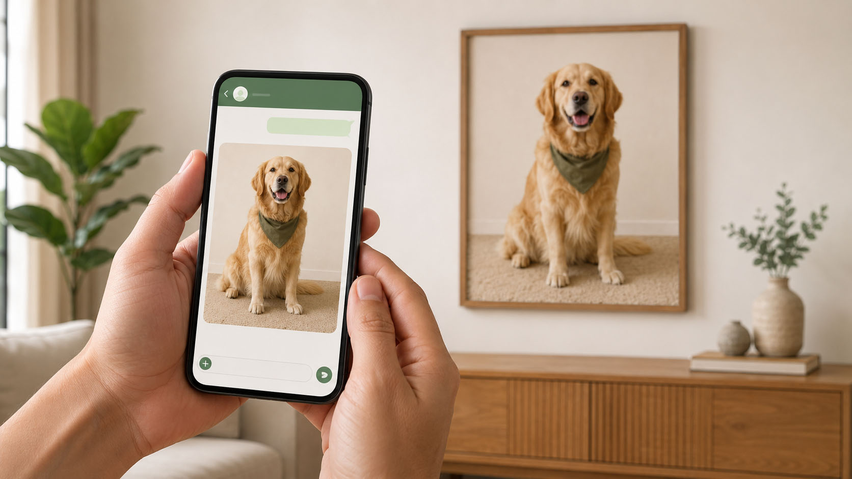 Atendimento online para criação de quadro personalizado