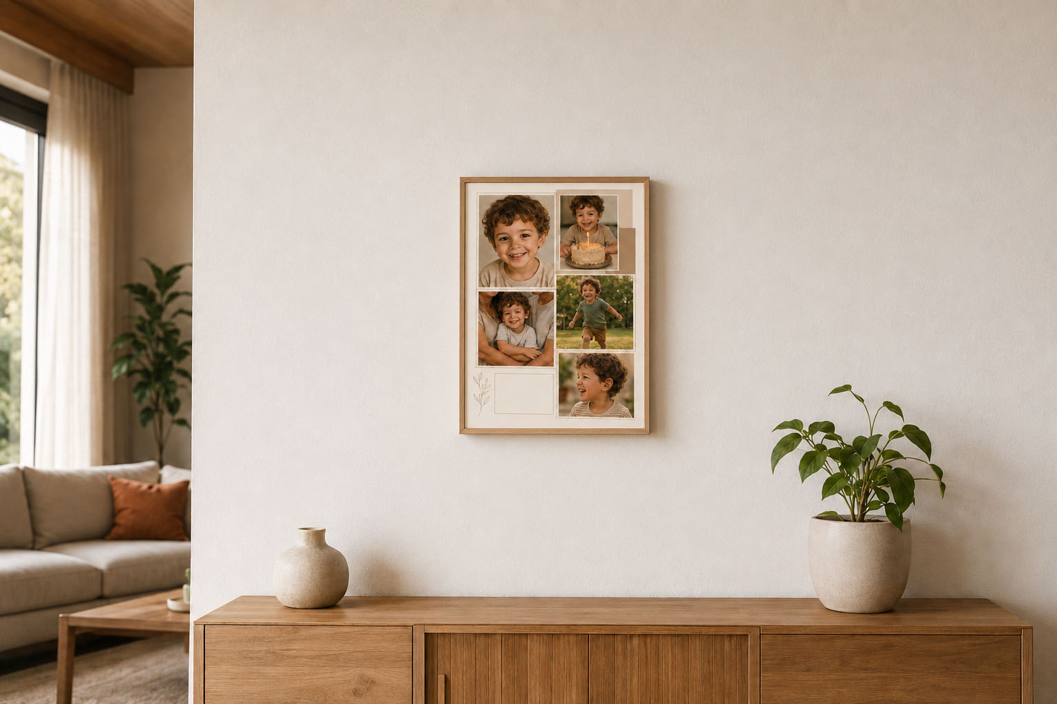 Quadro personalizado pronto compondo a decoração de um ambiente