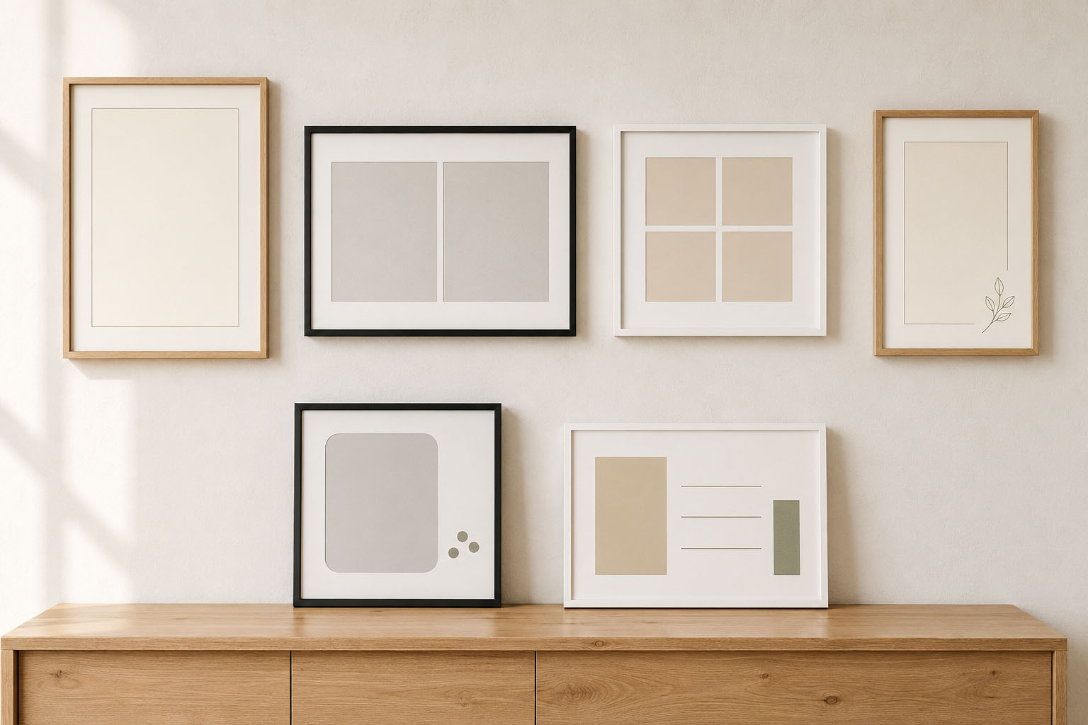 Coleção conceitual de modelos de quadros que podem ser personalizados