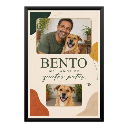 Quadro Personalizado Pet com Fotos de Cachorro, Gato, etc.